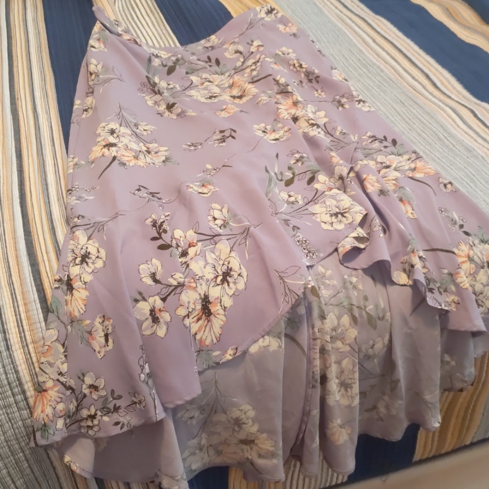 Purple floral skirt